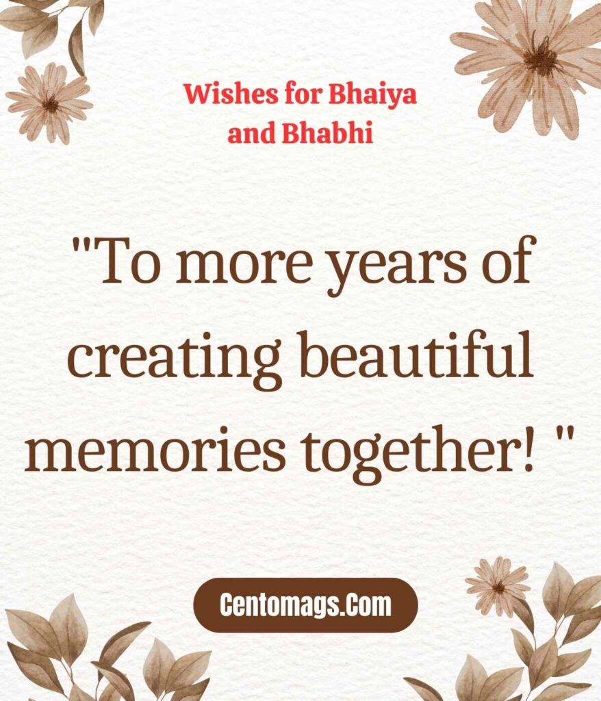 Modern Anniversary Messages for Bhaiya Bhabhi