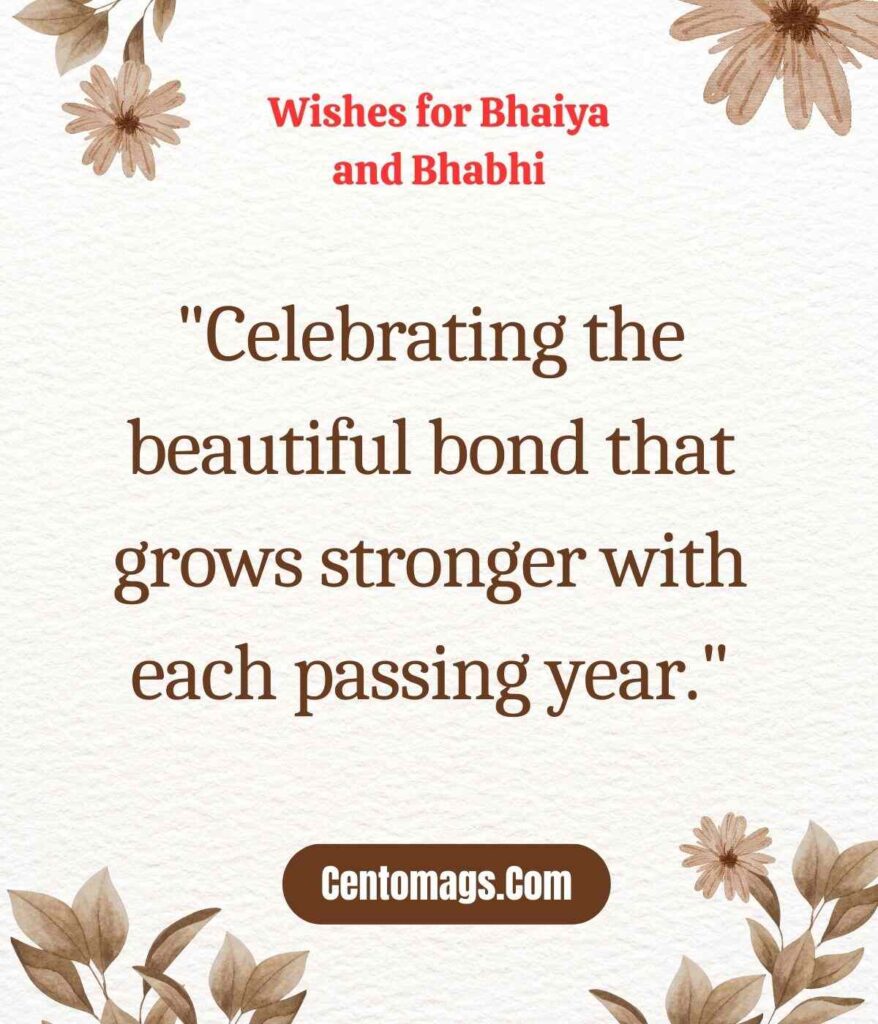 Traditional Anniversary Wishes for Bhaiya and Bhabhi